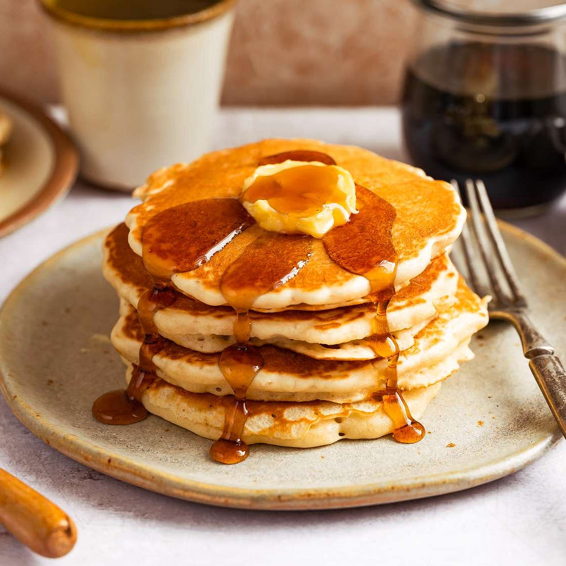 Fluffy Sourdough Pancakes