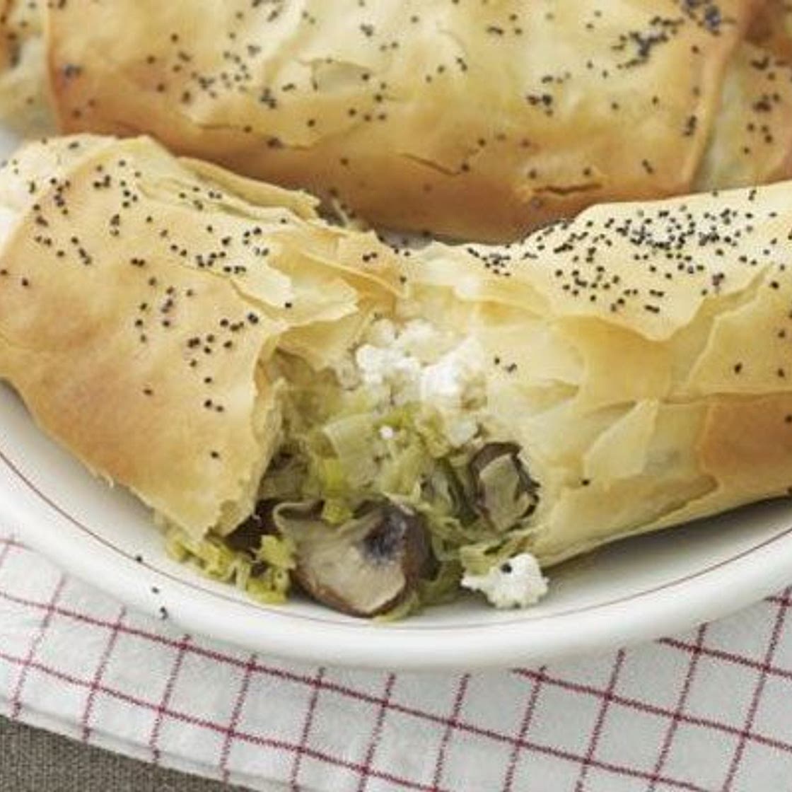 Leek, mushroom & goat's cheese strudels