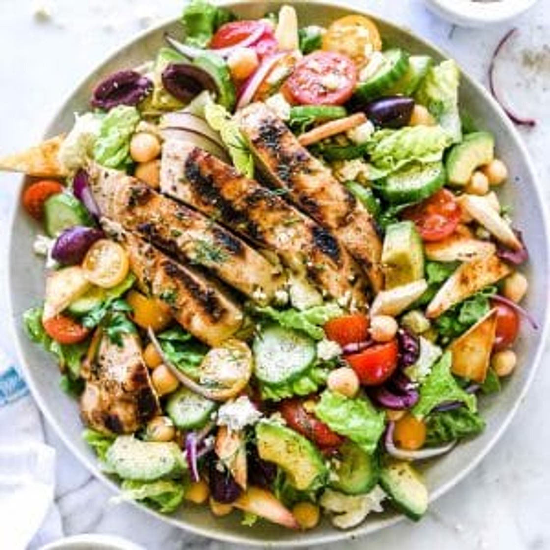 Greek Chicken Gyro Salad