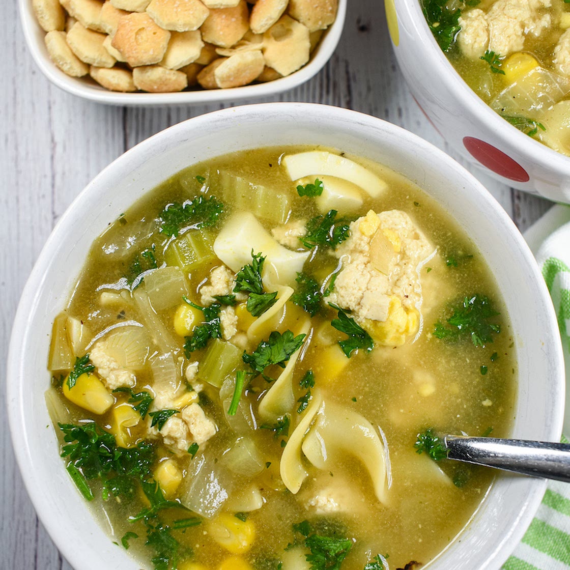 Vegetarian Chicken Corn Soup Recipe