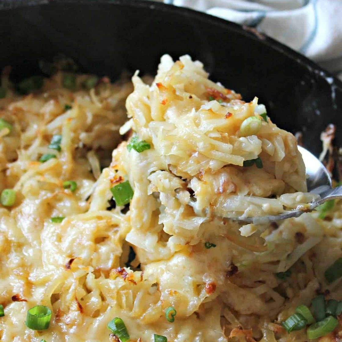 Irish Cheddar & Cabbage Hash Brown Skillet