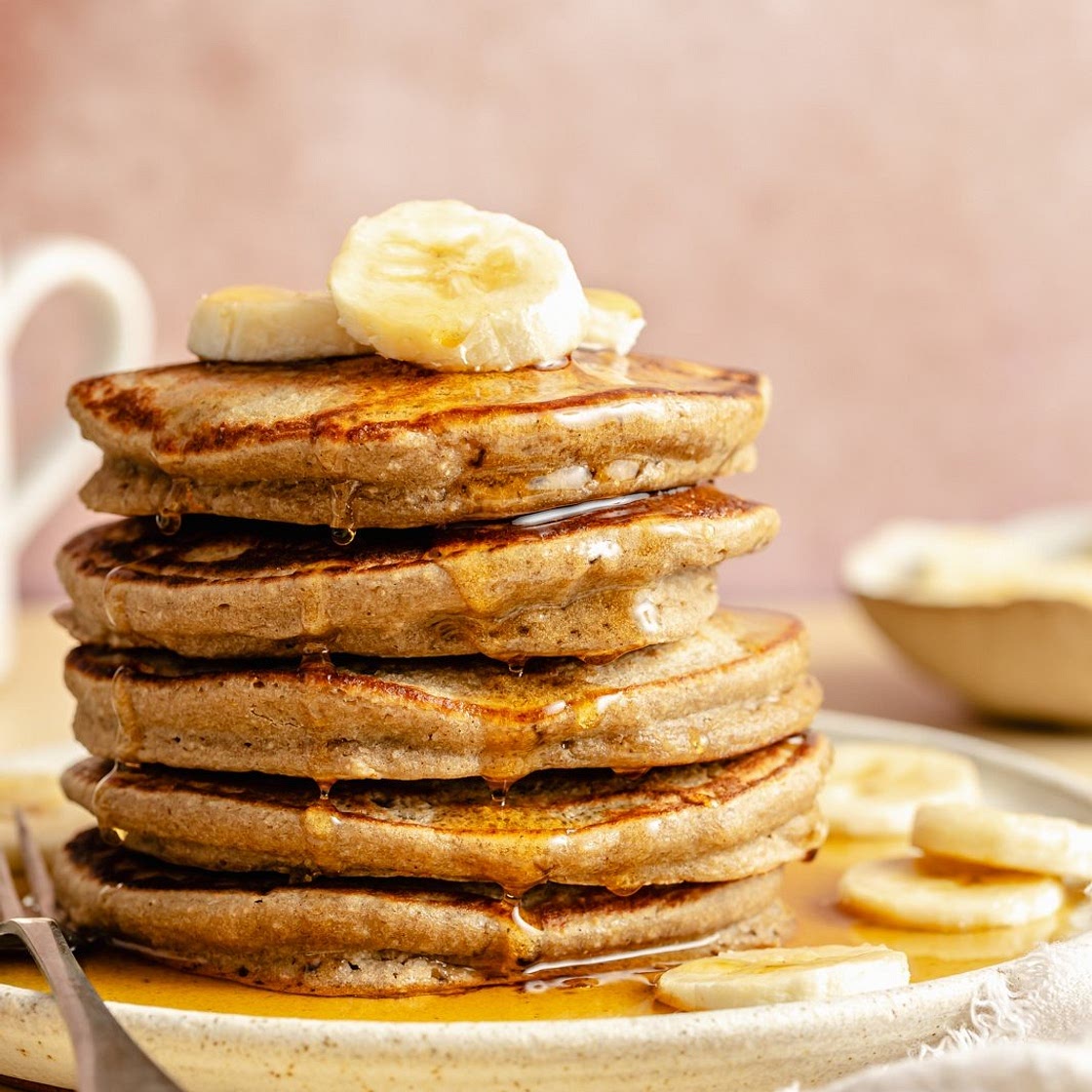 Healthy Banana Oatmeal Pancakes (made in the blender!)