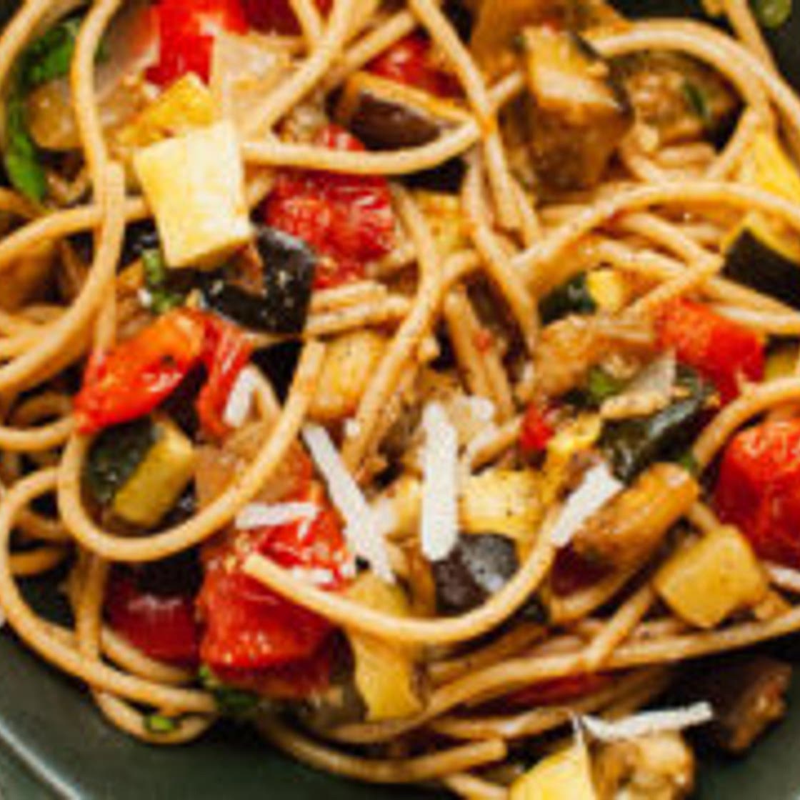 Roasted Ratatouille with Spaghetti