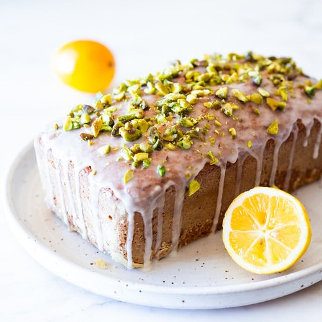 Meyer Lemon Loaf Cake with Pistachios