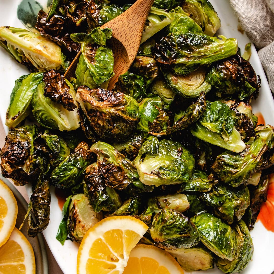 Air Fryer Brussels Sprouts with Maple Lemon Glaze recipe