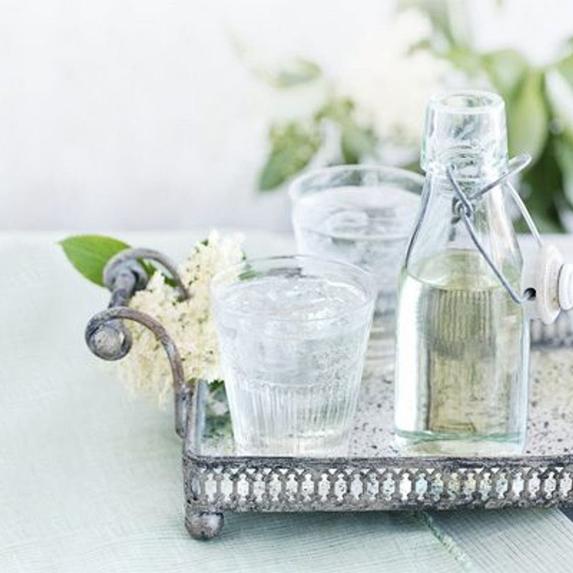 Homemade elderflower cordial