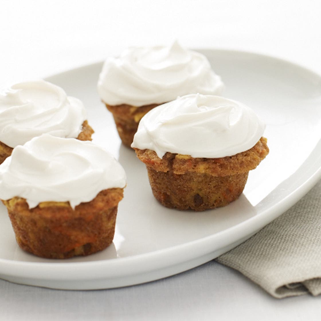Carrot Apple Mini Cupcakes with Non-Dairy Cream Cheese Icing