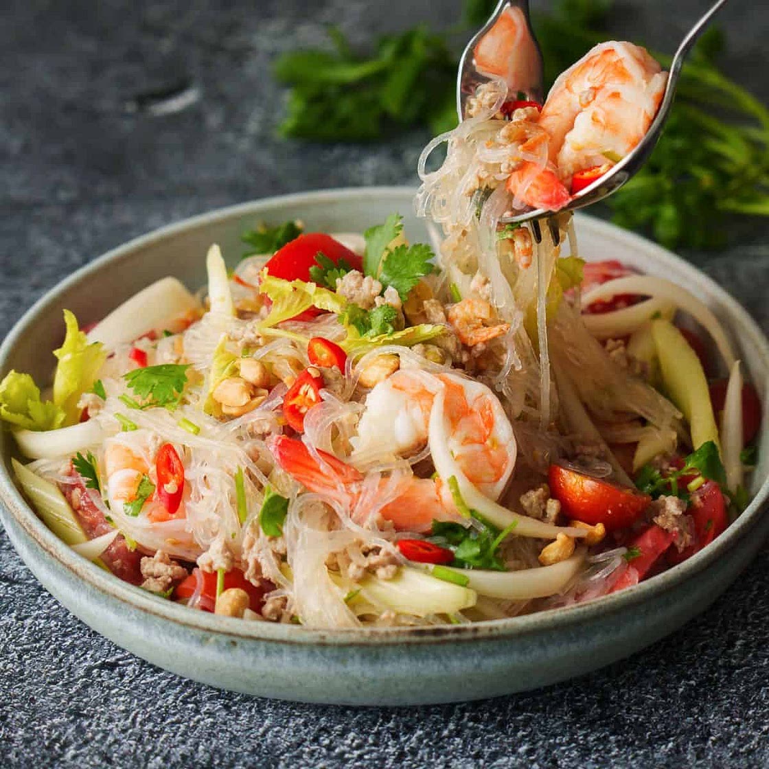 Thai Glass Noodle Salad (Yum Woon Sen)