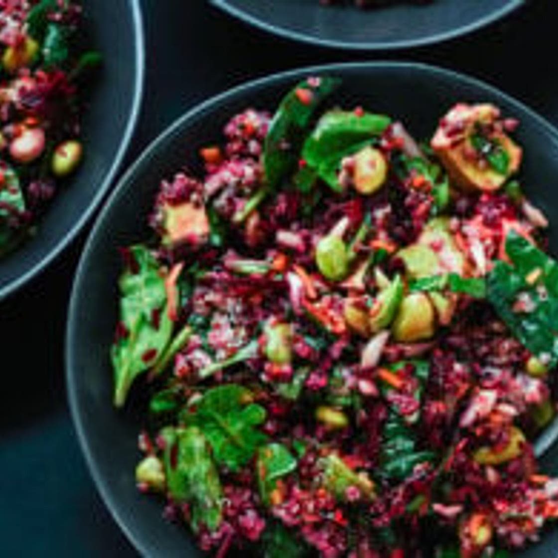 Colorful Beet Salad with Carrot, Quinoa & Spinach