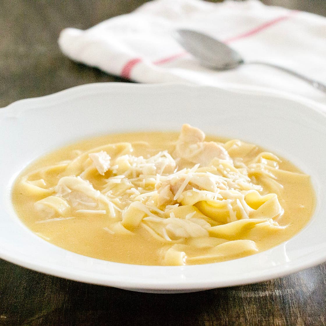 Fettuccine Alfredo Soup with Chicken Recipe