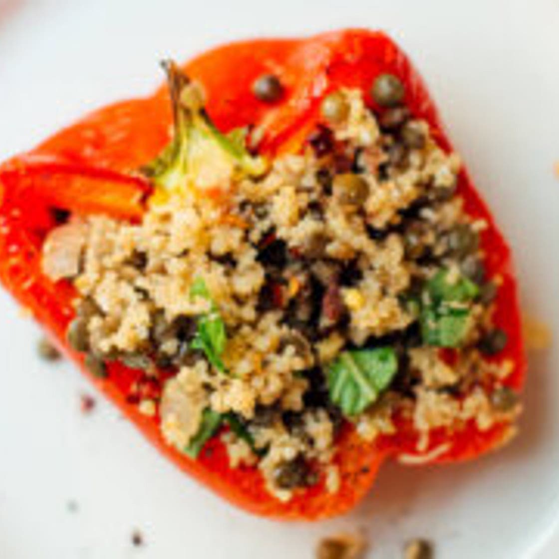 Lentil & Couscous Stuffed Peppers