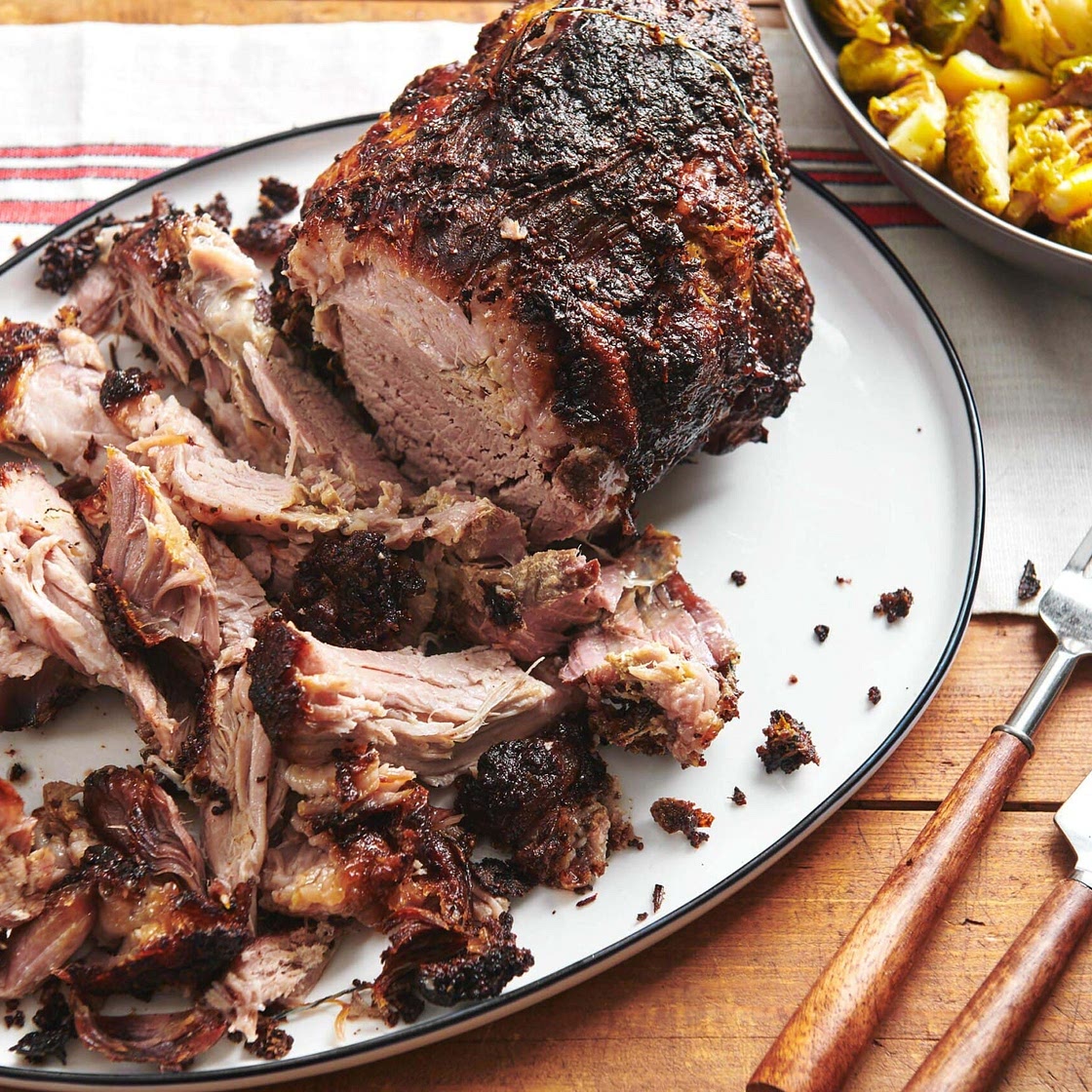 Fall-Apart Roasted Pork Shoulder with Rosemary, Mustard, and Garlic
