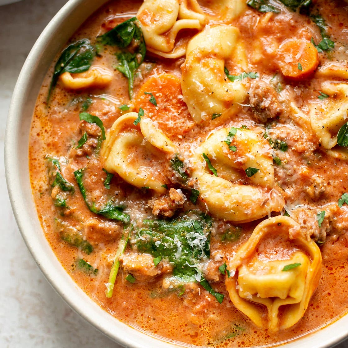 Crockpot Tortellini Soup with Sausage