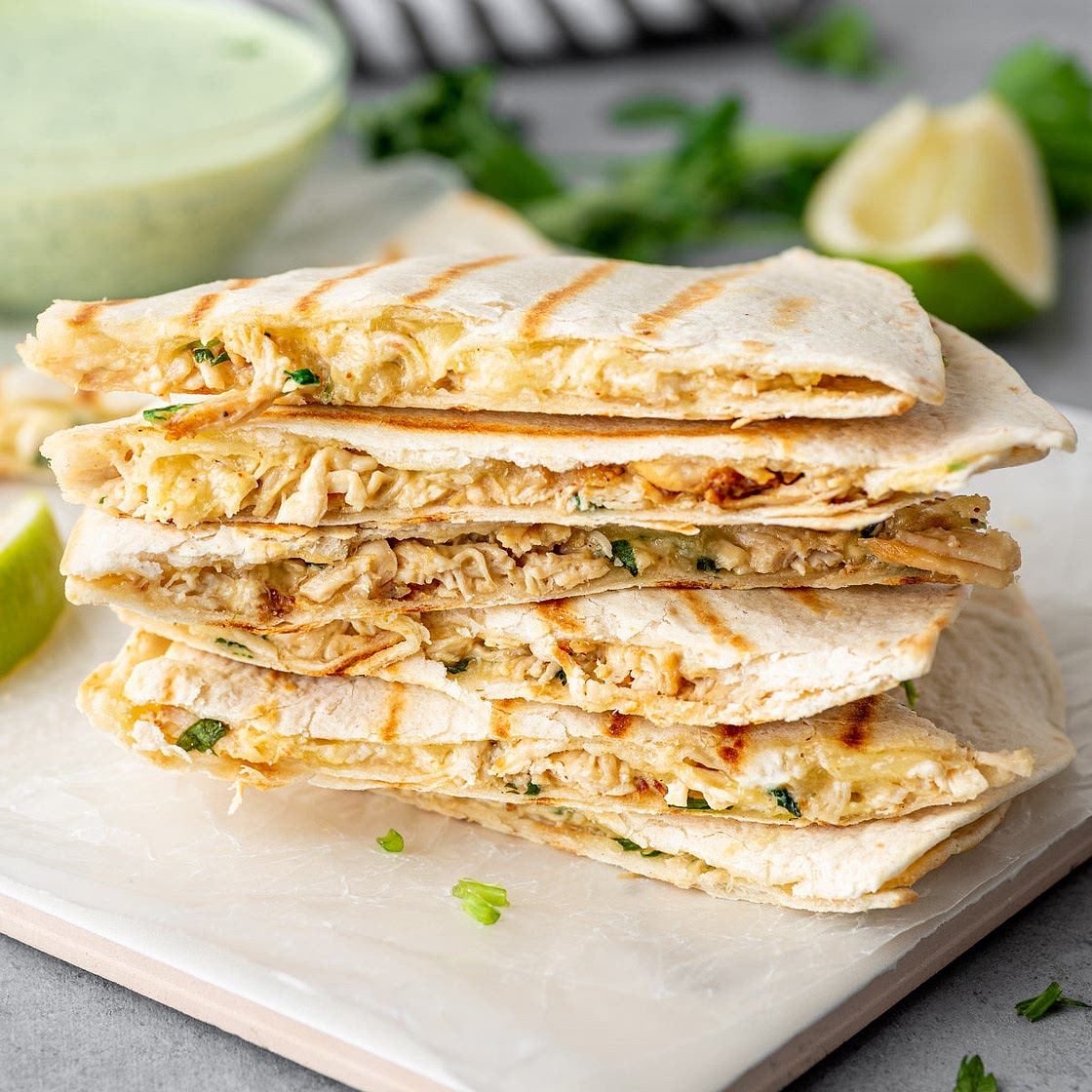Quick and Easy Leftover Chicken Quesadillas