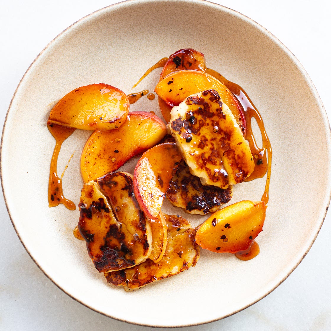 Peach & Ginger Hot Honey Halloumi