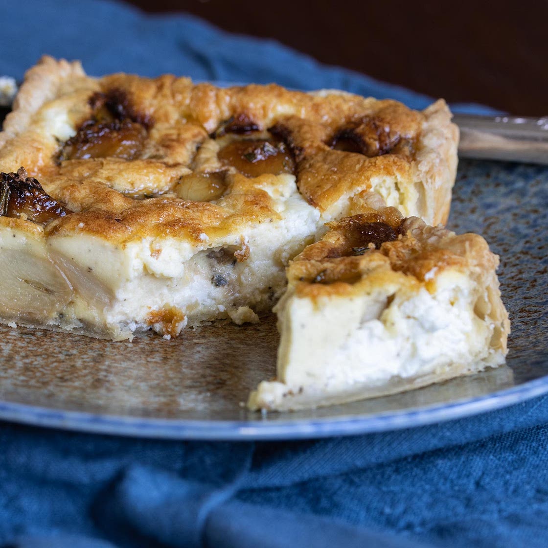 Caramelized Garlic and Goat Cheese Tart