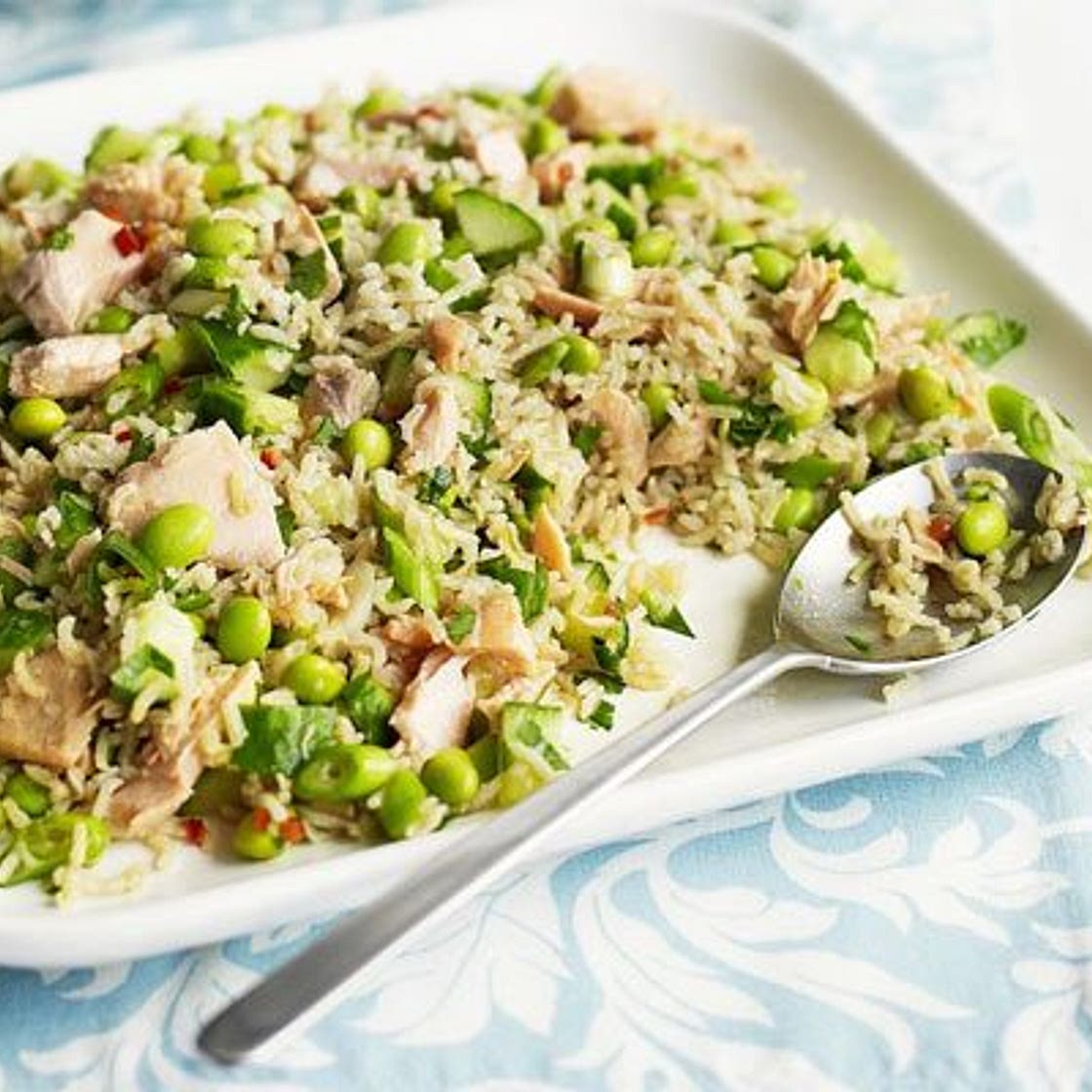 Zingy salmon & brown rice salad