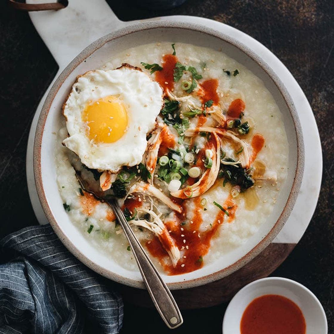 Instant Pot Congee (鸡肉菠菜粥)