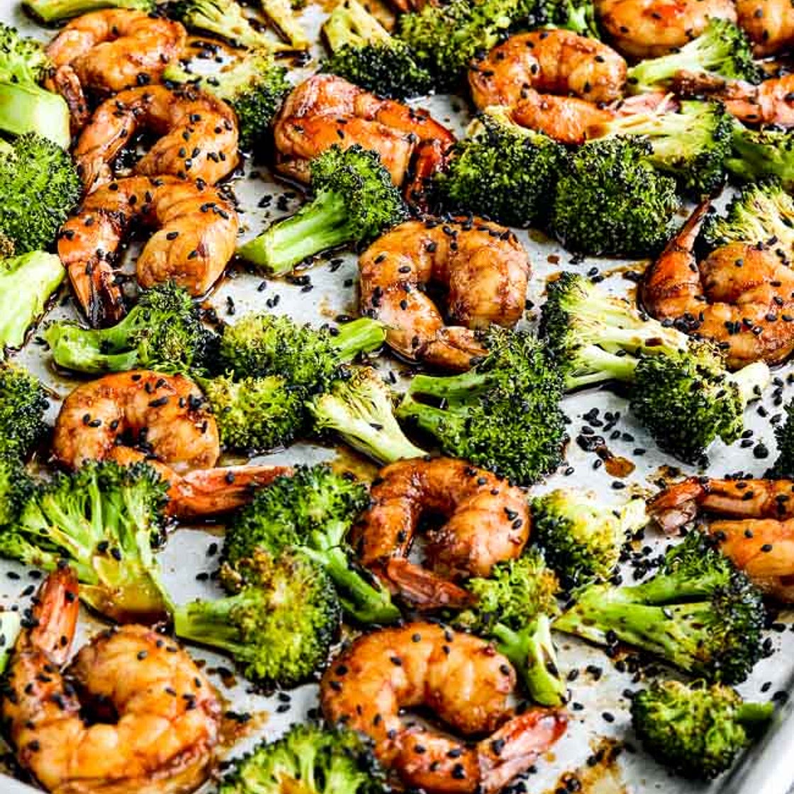 Shrimp and Broccoli Sheet Pan Meal