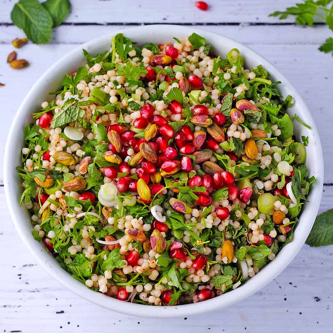 Festive Pomegranate Pearl Couscous Salad