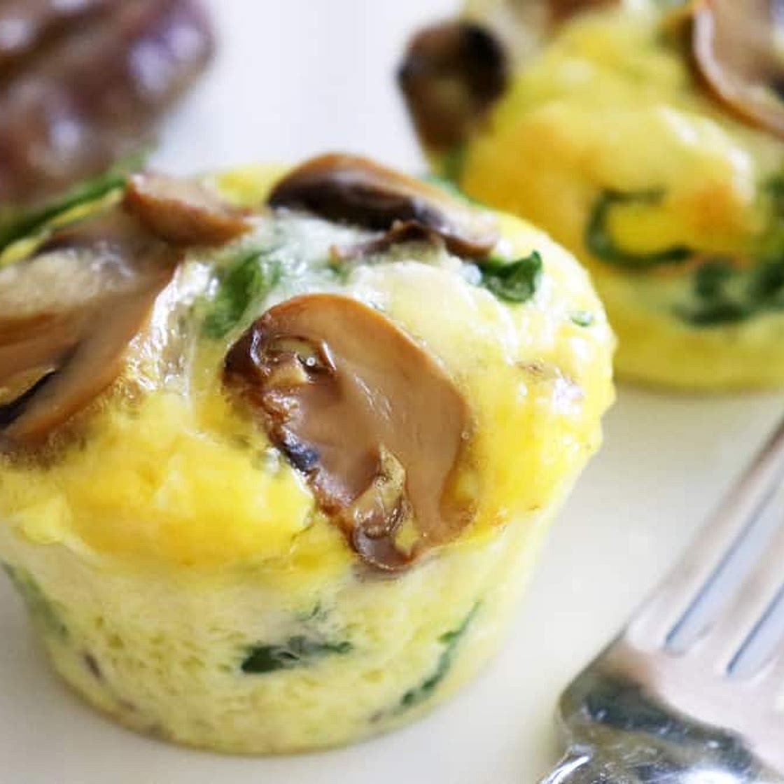 Easy Mushroom & Spinach Egg Muffins