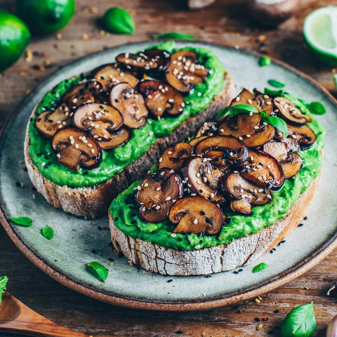 Avocado Toast with Garlic Mushrooms