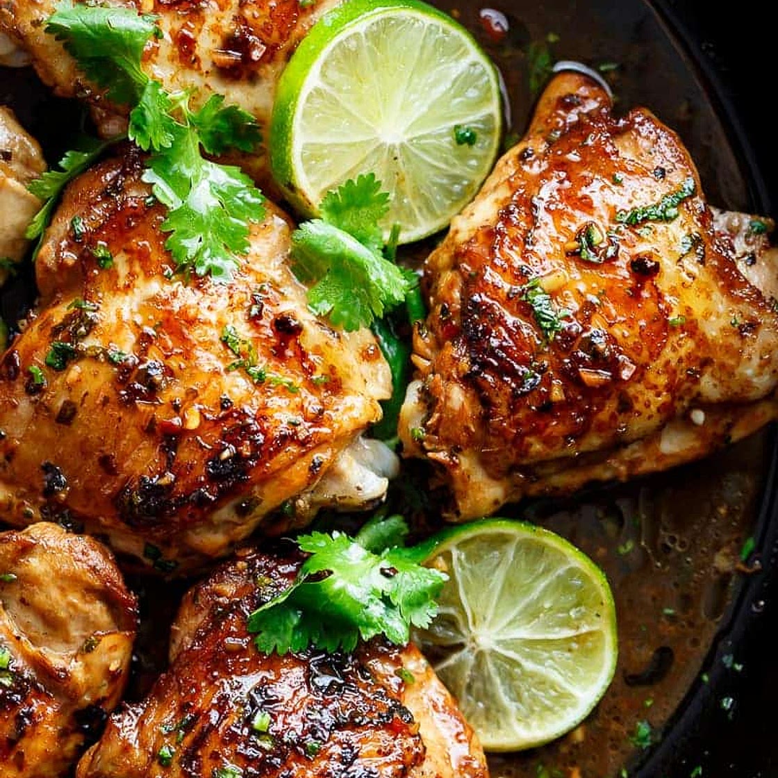 Crispy Cilantro Lime Chicken Thighs