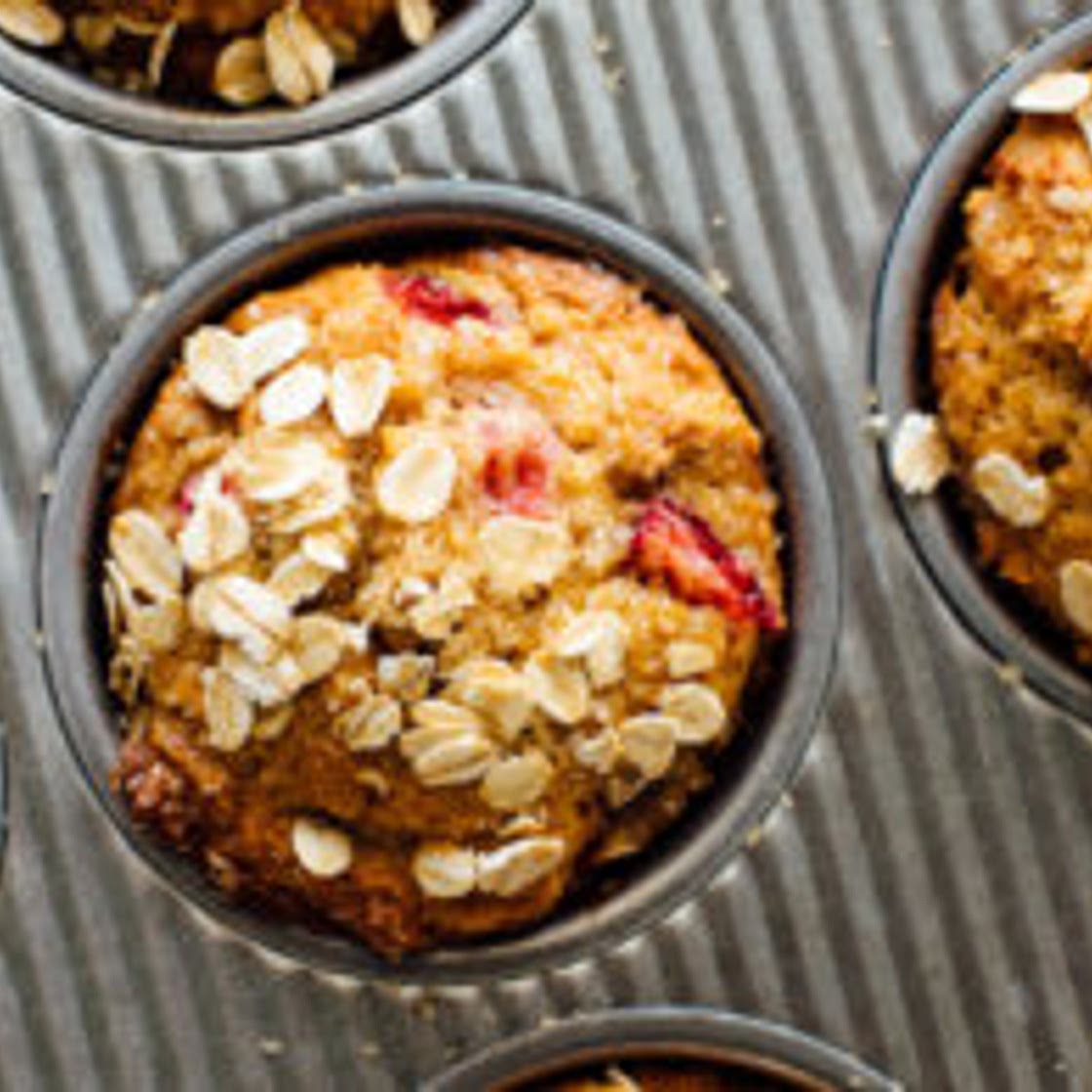 Strawberry Oat Muffins