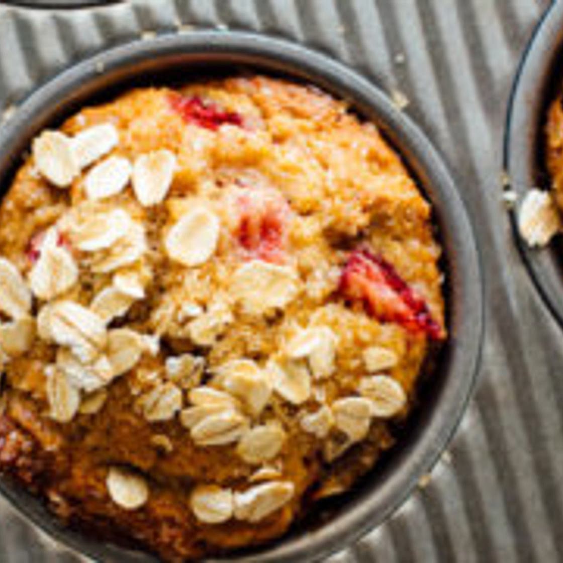 Strawberry Oat Muffins