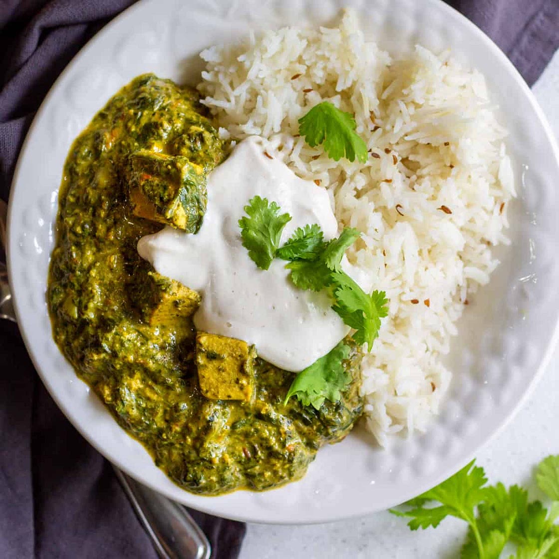 Vegan Saag Paneer (with Tofu Paneer!)