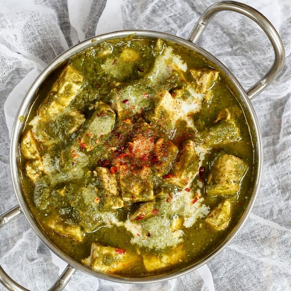 Vegan Palak Tofu "Paneer" - Tofu in Spinach Sauce