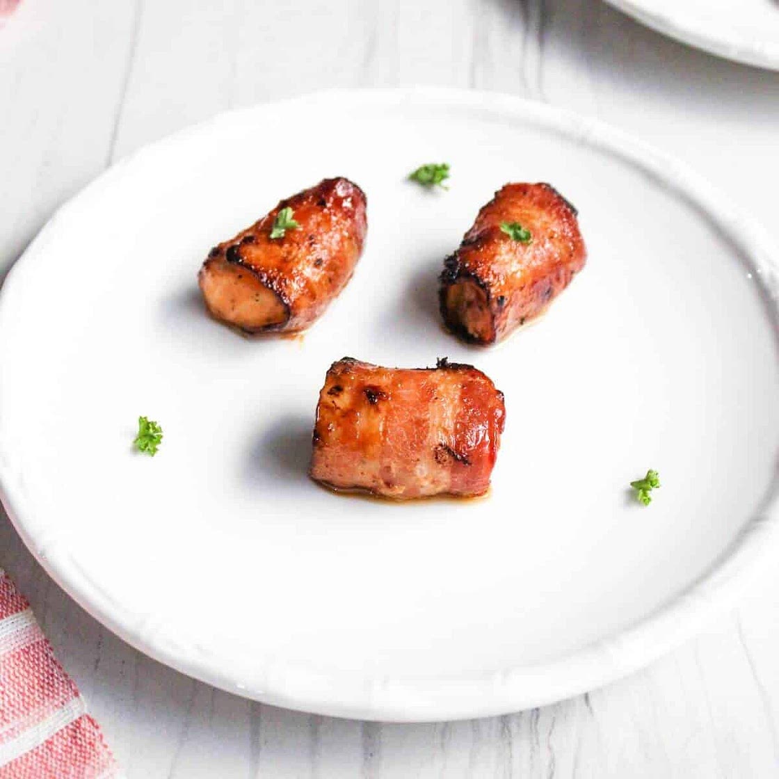 Air Fryer Bacon-Wrapped Salmon Bites