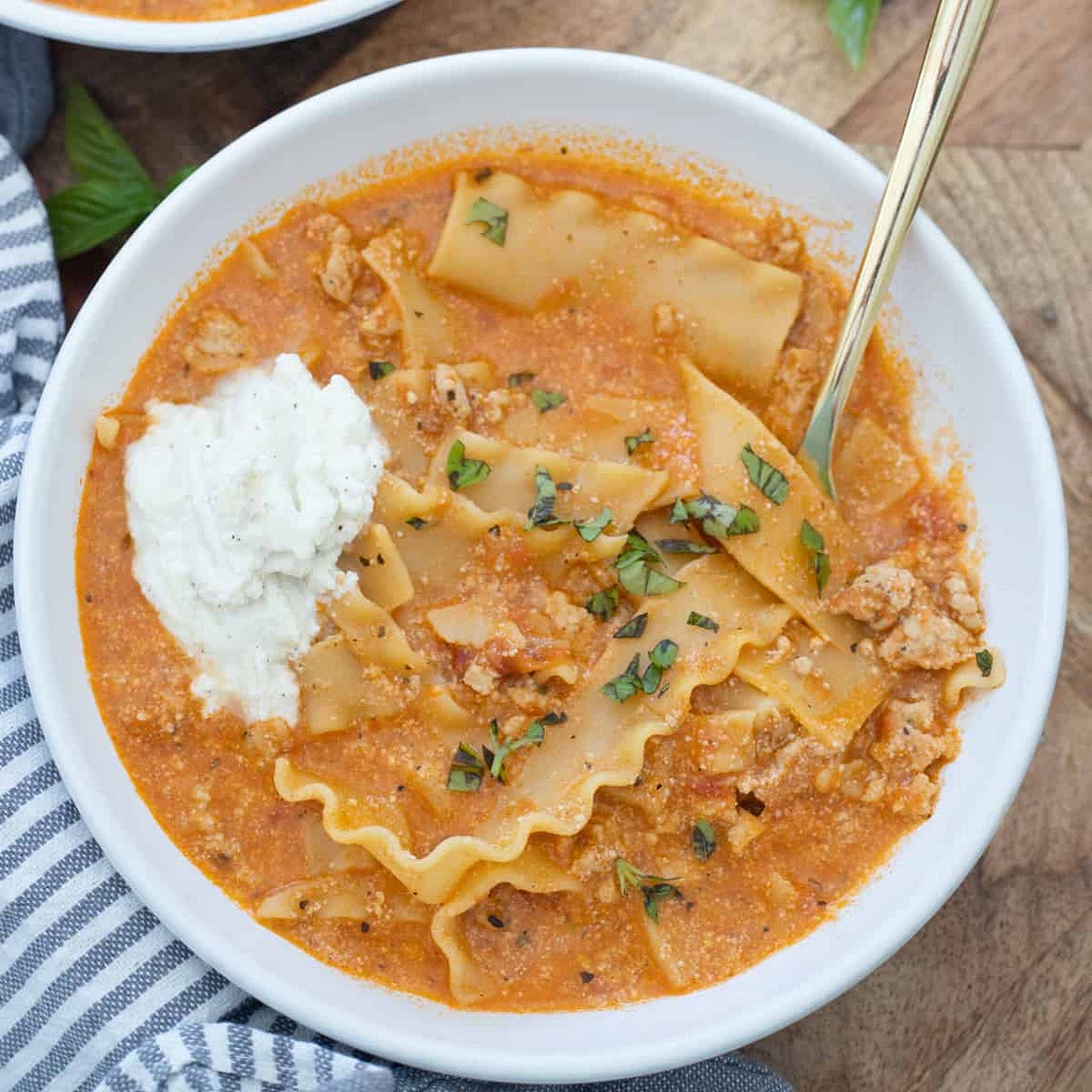 Turkey Lasagna Soup Recipe
