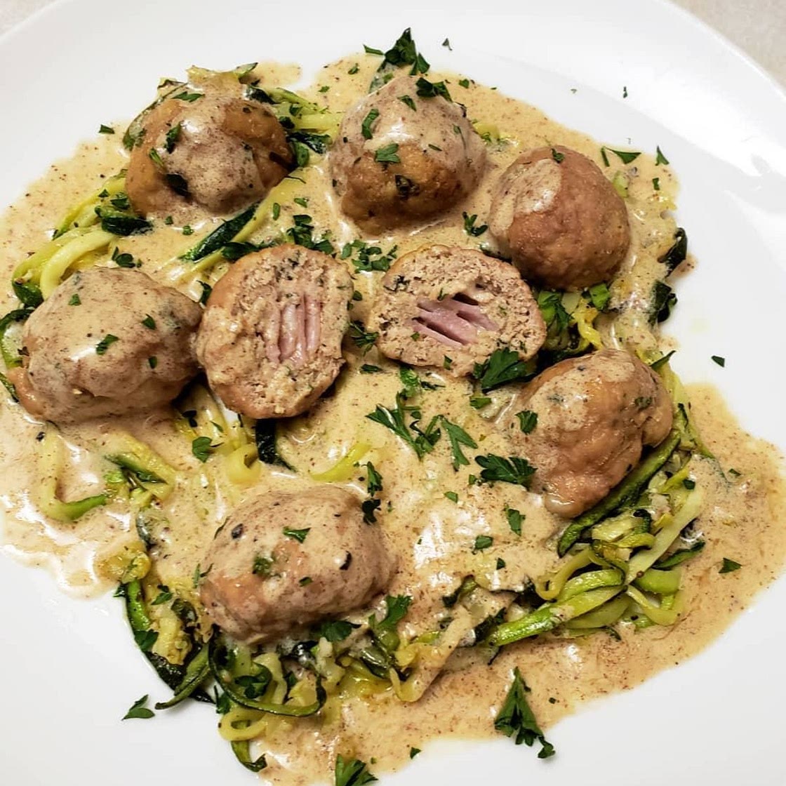 Low-Carb Air Fryer Chicken Cordon Bleu Meatballs