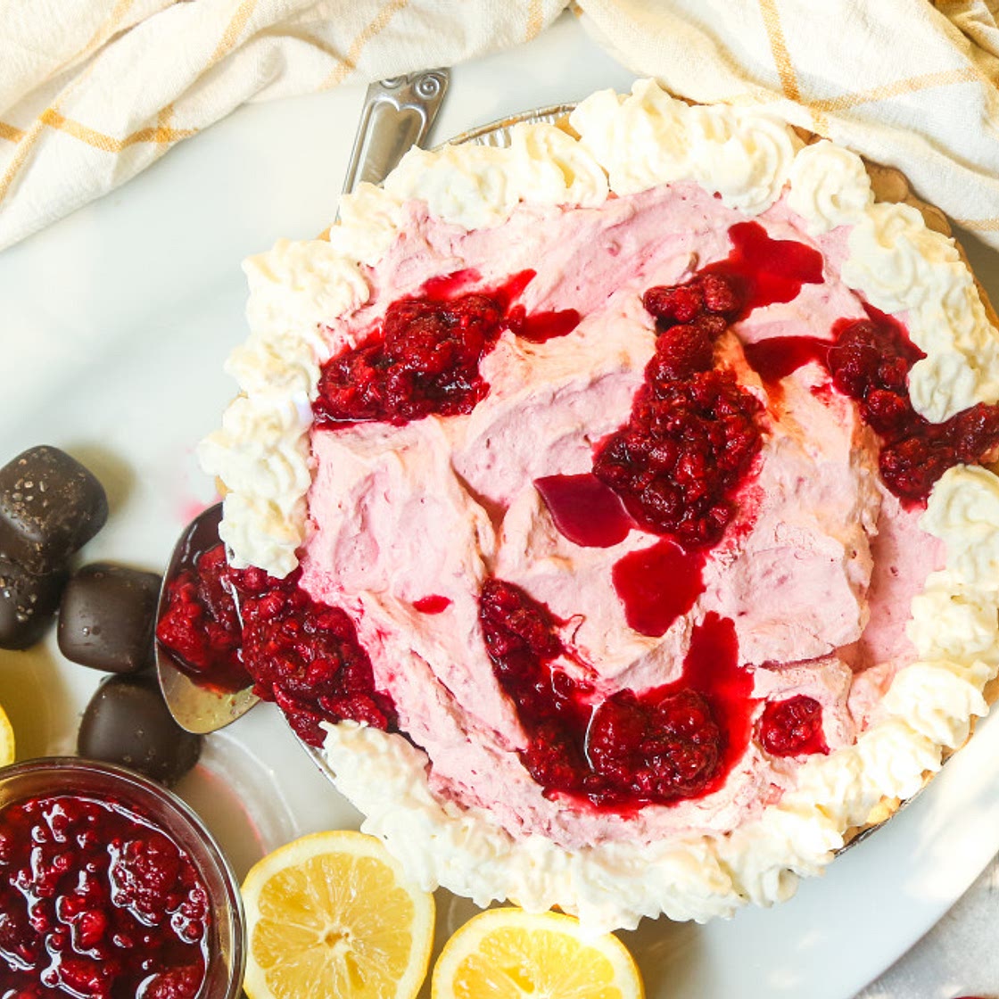 Easy Raspberry Cream Cheese Chiffon Pie
