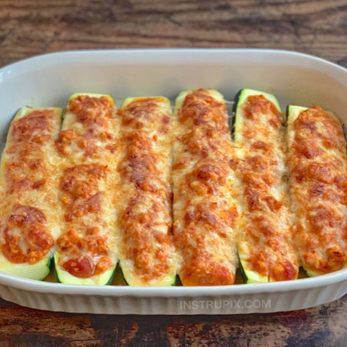 Keto Chicken Parmesan Zucchini Boats (Easy & Healthy!)