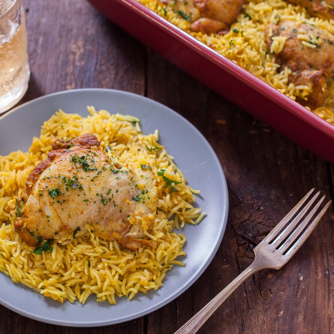 Chicken, Rice, and Spices Bake