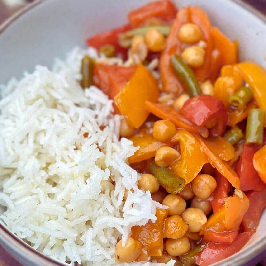 Sweet & Sour Chickpea Vegetable Stir Fry
