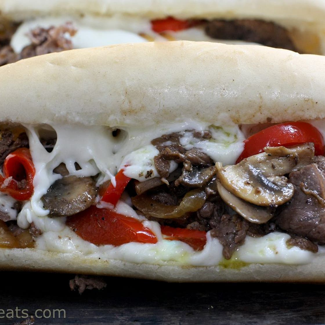 Healthier Philly Cheesesteak Sandwiches