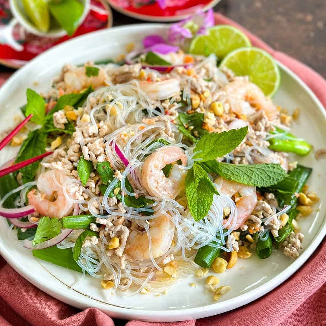 Yum Woon Sen [Thai Glass Noodle Salad]