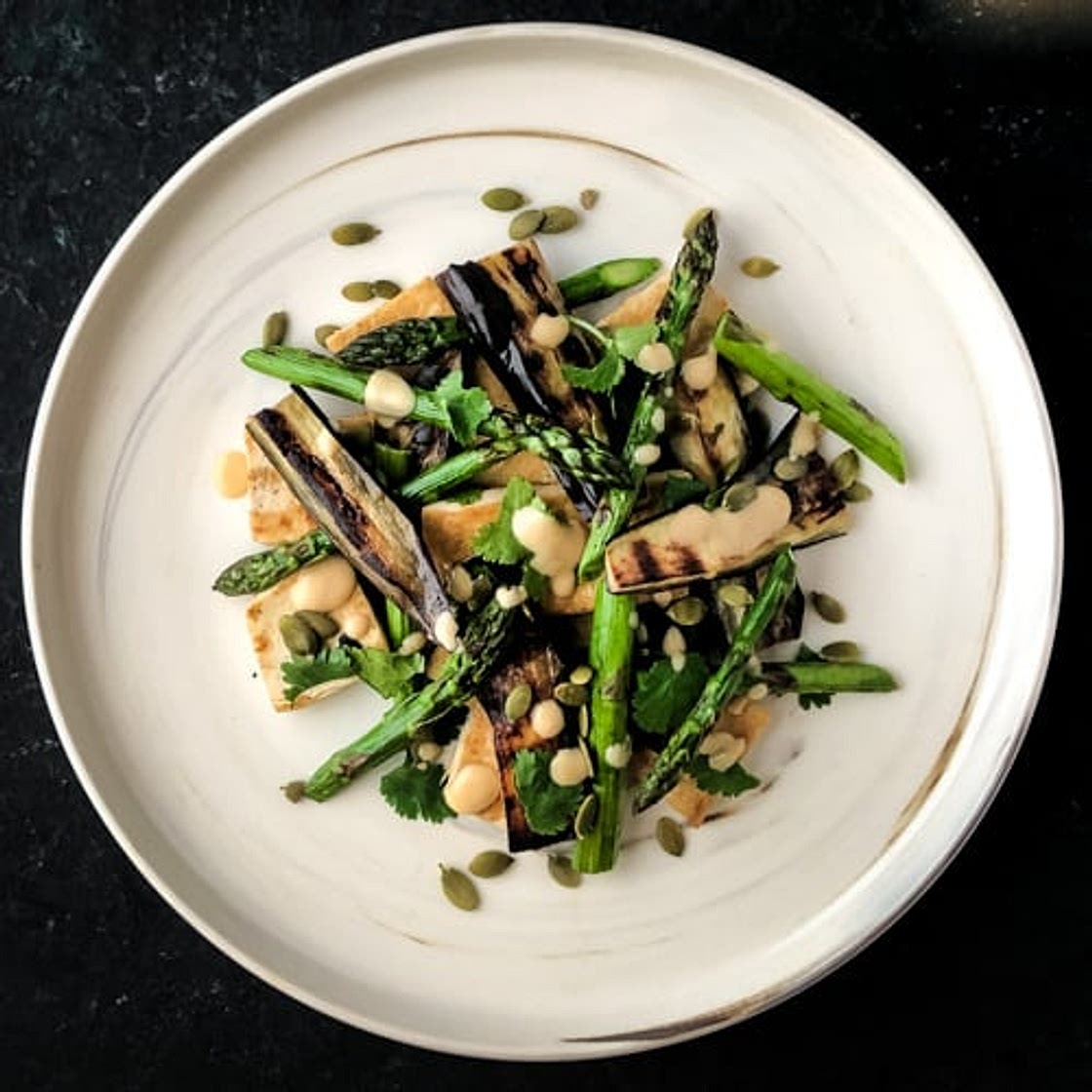 Asian Eggplant Salad with Miso Dressing