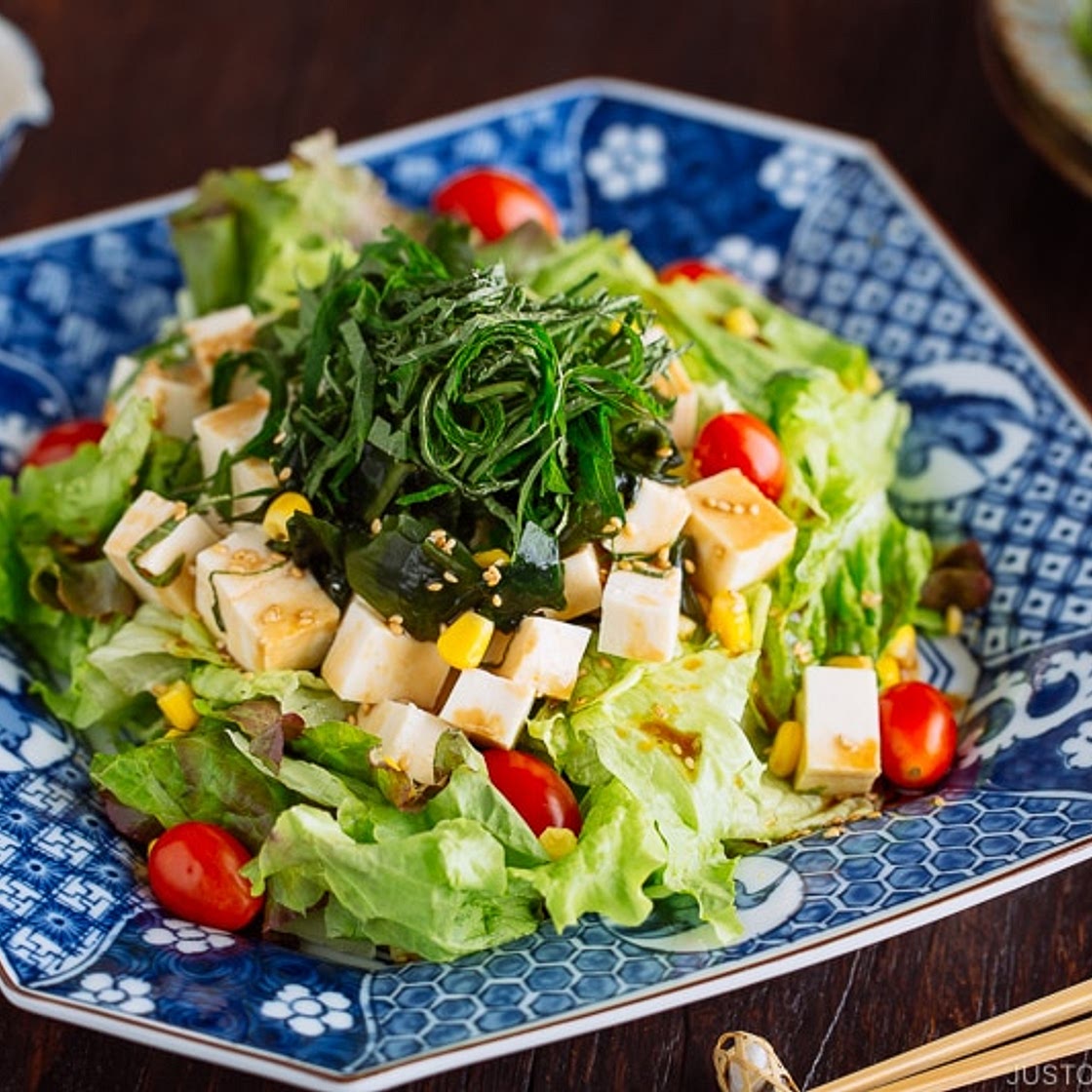 Tofu Salad with Sesame Ponzu Dressing