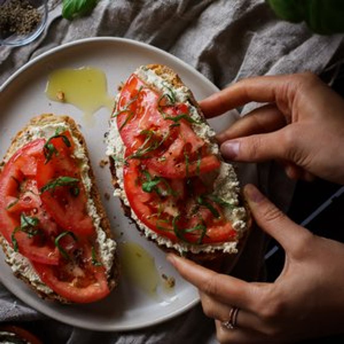 Chive & Onion Whipped Tofu Toast