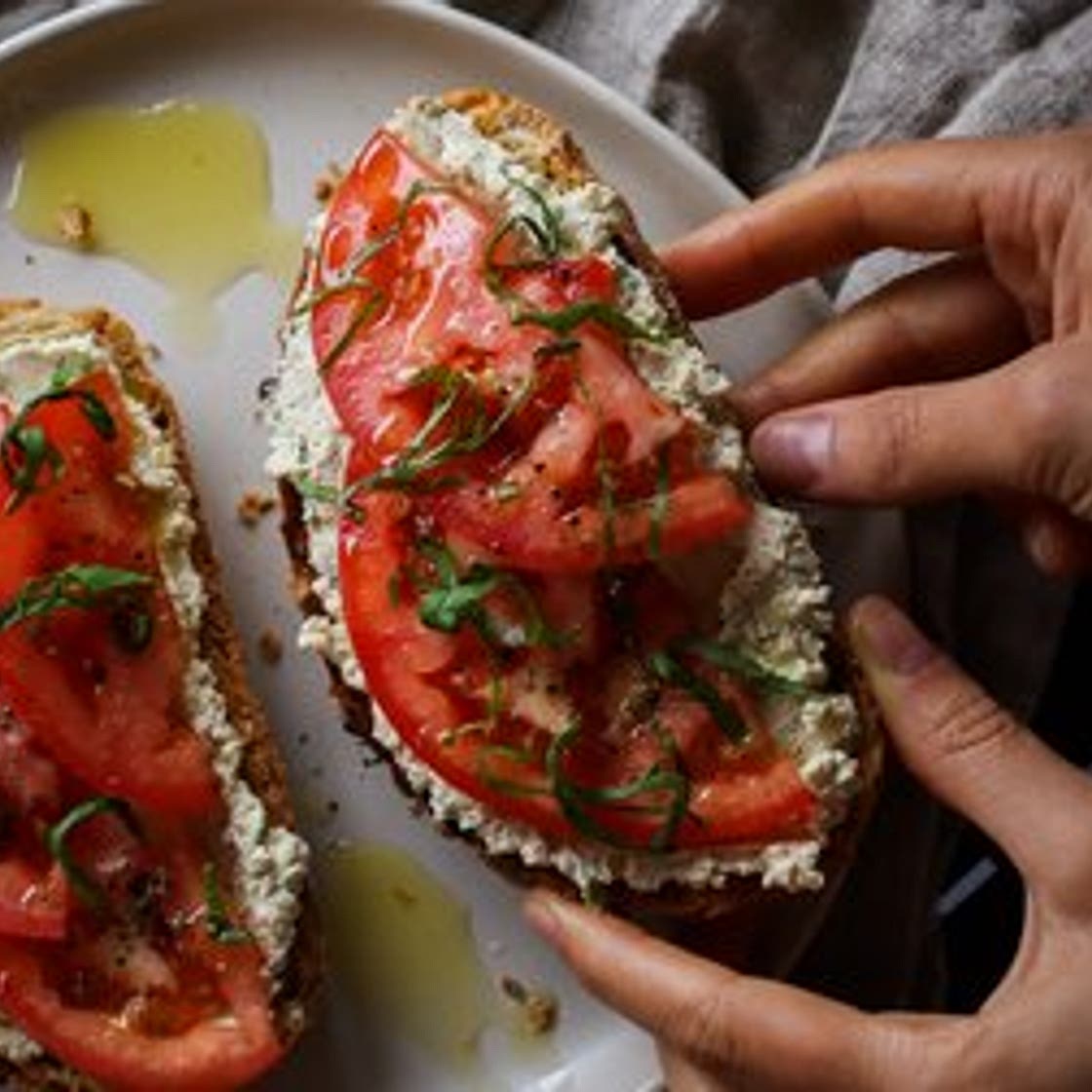 Chive & Onion Whipped Tofu Toast