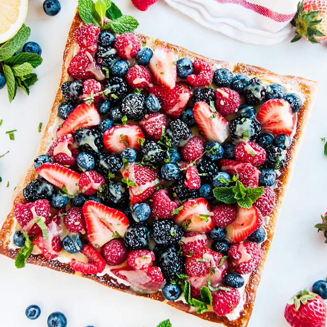 Mascarpone Cream Cheese Berry Tart with Lemon Curd