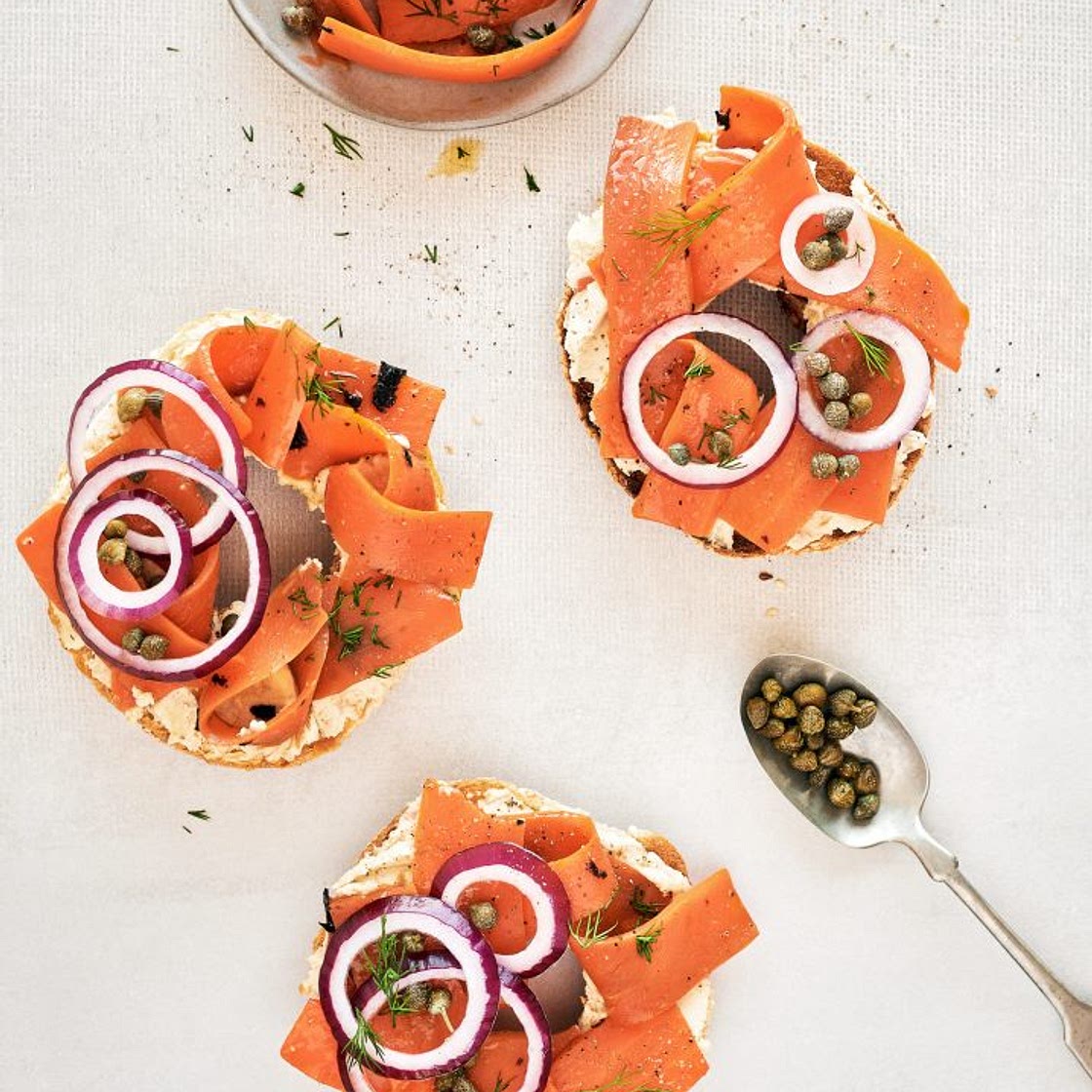 Bagels au « faux-mon » fumé