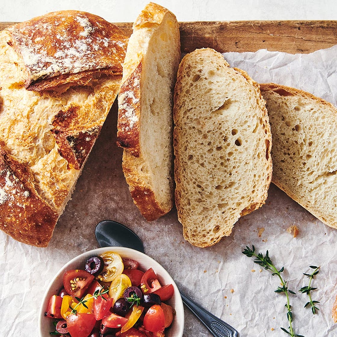 No-Knead Crusty White Bread