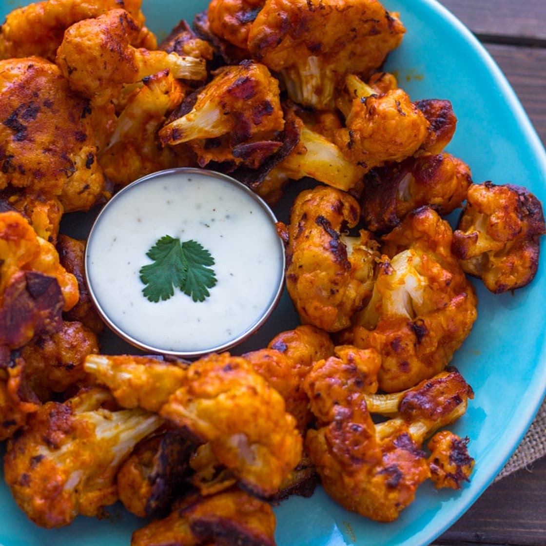 Baked Buffalo Cauliflower wings