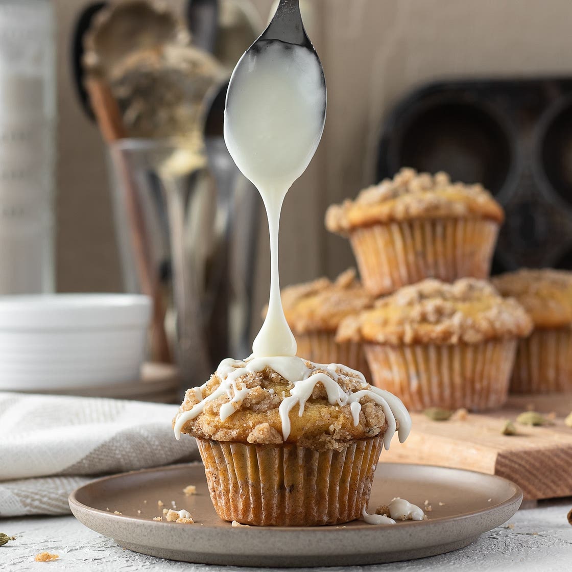 Cardamom Spiced Coffee Cake Muffins