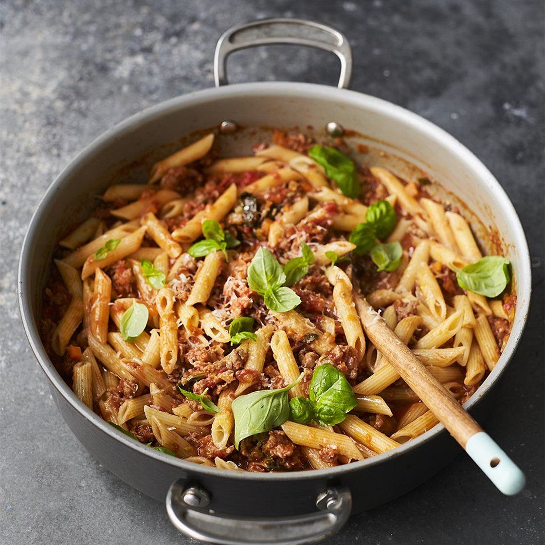 Sarah Millican's Tuscan sausage & tomato pasta